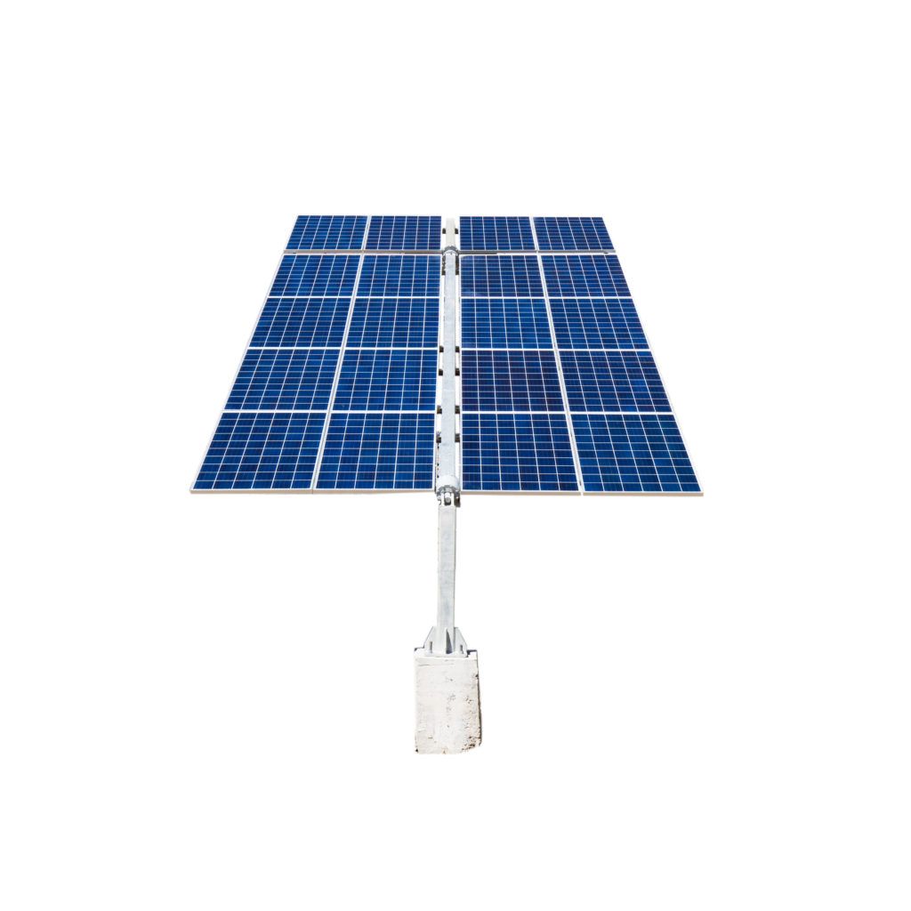 Isolated solar panels on a white background